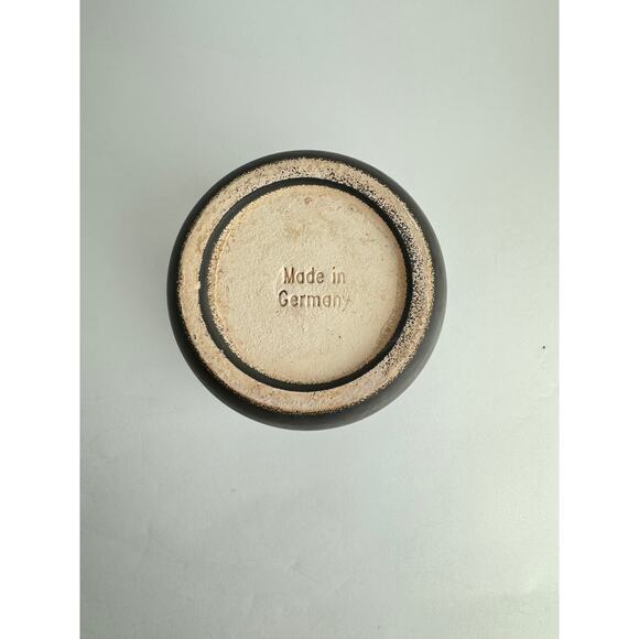 Handcrafted Clay Vintage Vase Rustic Pottery in Matte Grey Made in Germany - Picture 3 of 7